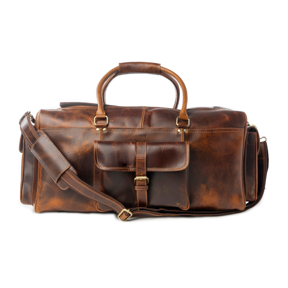 Myra Dakota Voyager Leather Traveller Bag in Smoked Walnut