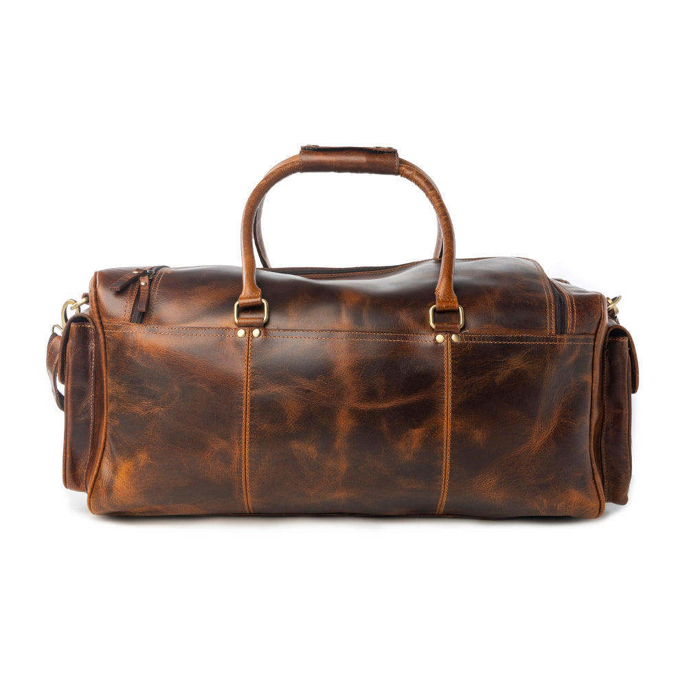 Myra Dakota Voyager Leather Traveller Bag in Smoked Walnut