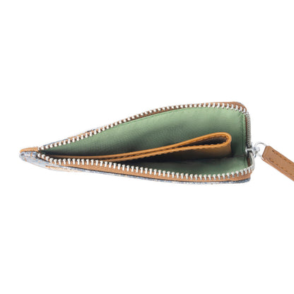 Myra Shadow Celeste Leather Wallet in Frosted Snake Print