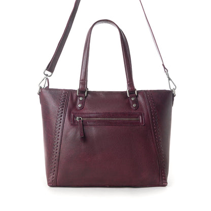 Myra Zidana Arista Bloom Veg Tanned Leather Handbag in Noire Berry