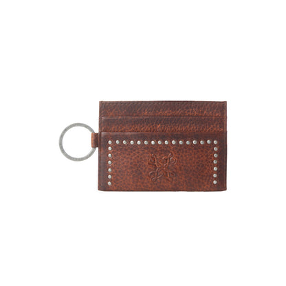Myra Zidana Steelhoof Studded Veg Tanned Leather Wallet in Dark Timber