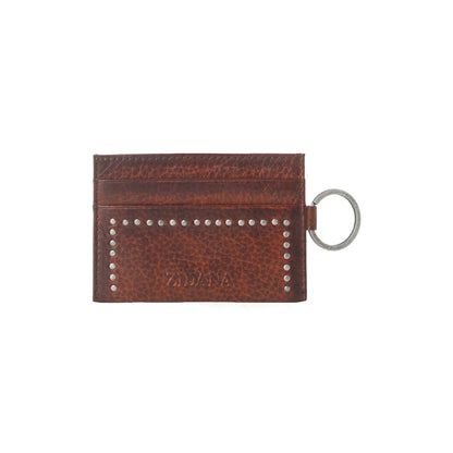 Myra Zidana Steelhoof Studded Veg Tanned Leather Wallet in Dark Timber