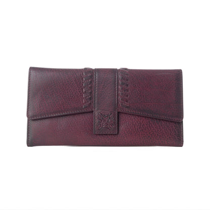 Myra Zidana Santa Fe Woven Veg Tanned Leather Wallet in Twilight Berry