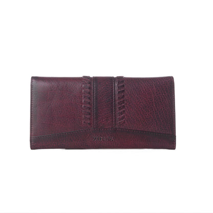 Myra Zidana Santa Fe Woven Veg Tanned Leather Wallet in Twilight Berry