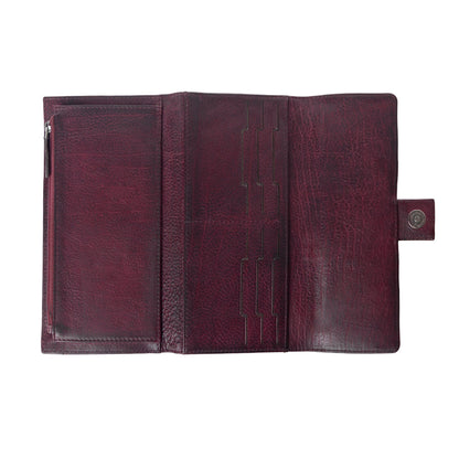 Myra Zidana Santa Fe Woven Veg Tanned Leather Wallet in Twilight Berry