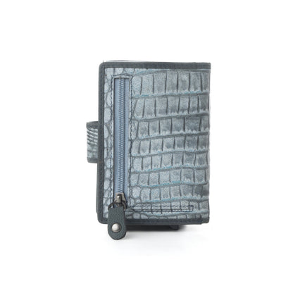 Myra Silver Creek Leather Credit Card Holder in Ashen Grey