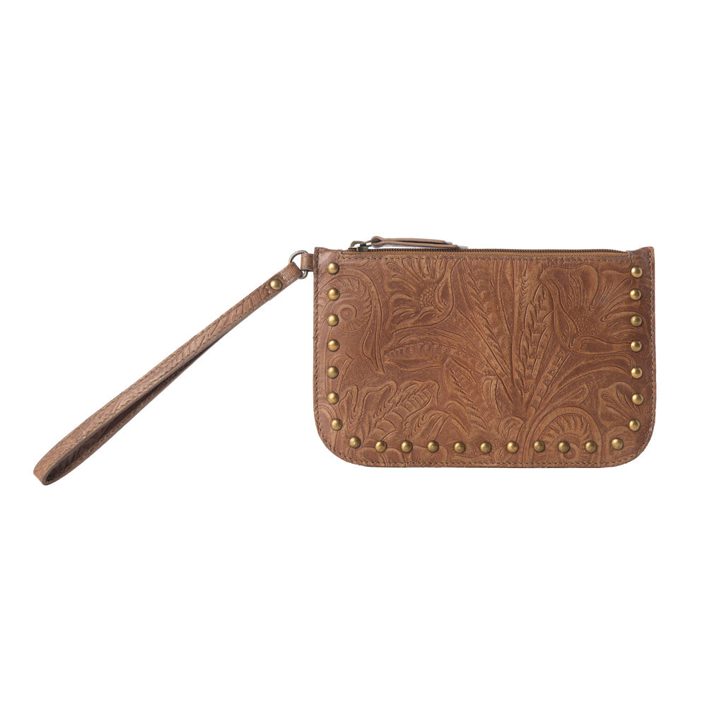 Myra Petalwild Western Wallet for Women in tan with embossed detail