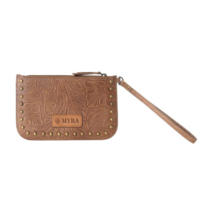 Myra Petalwild Western Wallet for Women in tan with embossed detail