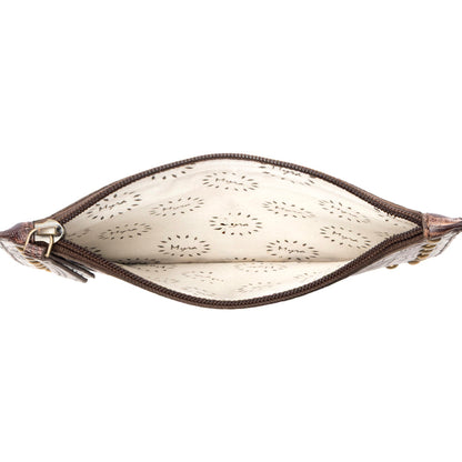 Myra Petalwild Western Wallet for Women in brown with embossed detail