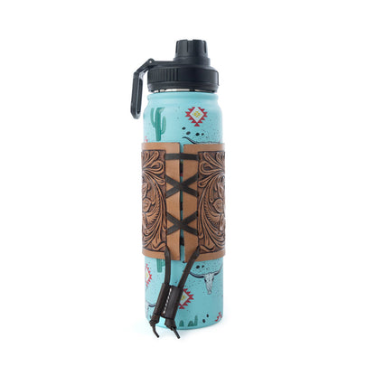 Moo & Bloom Stainless Steel Water Bottle in Cactus Geometry