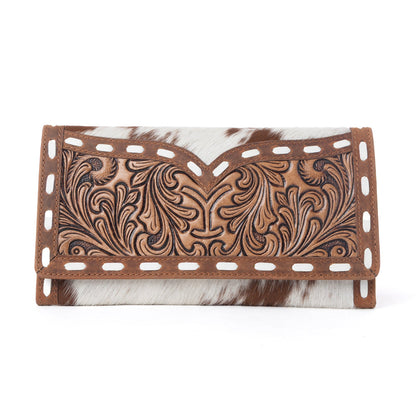 Myra Yellowstone Sienna Stockyard Hairon Leather Women’s Purse in Cream Cocoa