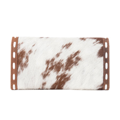 Myra Yellowstone Sienna Stockyard Hairon Leather Women’s Purse in Cream Cocoa