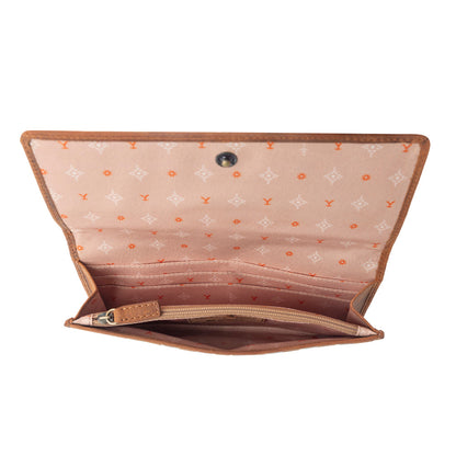 Myra Yellowstone Sienna Stockyard Hairon Leather Women’s Purse in Cream Cocoa
