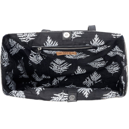 Myra Billyjean Western denim Tote Bag for Women in denim black with leather detail