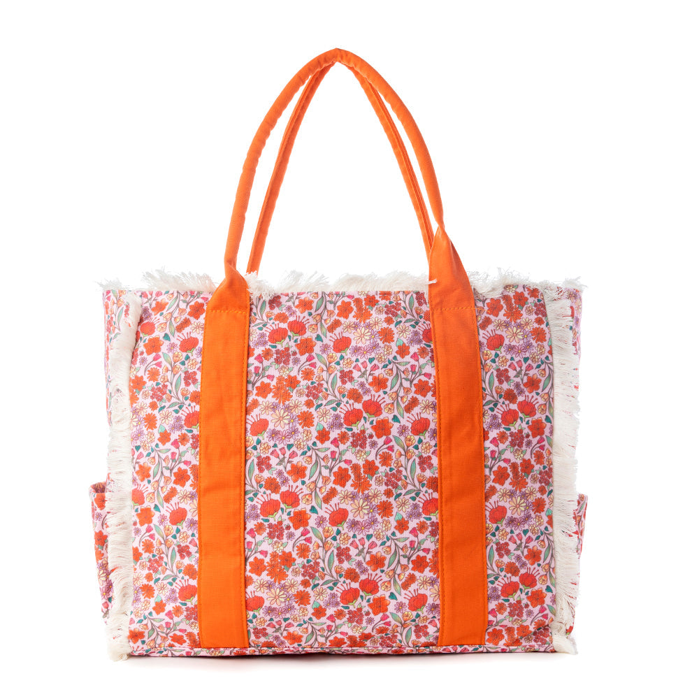 Myra Shoreline Weekender Bag with Beach Mat in Sunset Rust