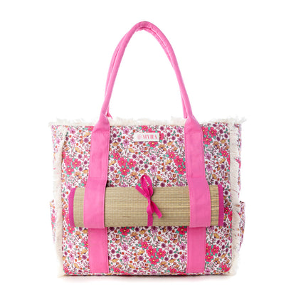 Myra Shoreline Weekender Bag with Beach Mat in Sage Rose