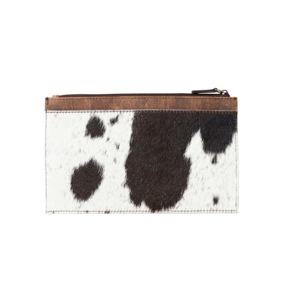 Myra Hayride Hairon Leather Pouch for Women in black