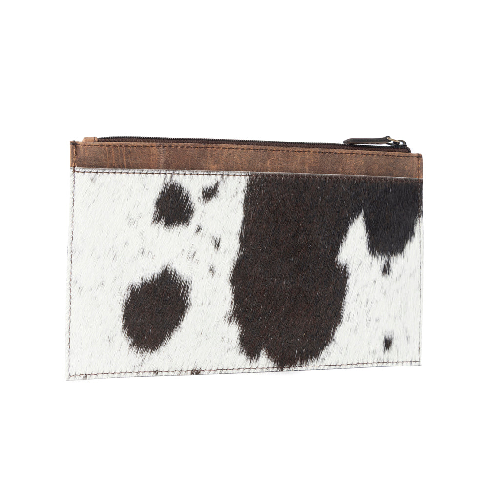 Myra Hayride Hairon Leather Pouch for Women in black