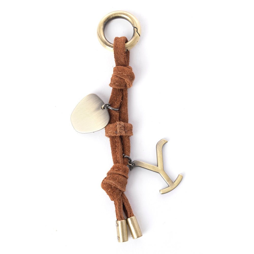 Myra Yellowstone Lariat Loop Leather Key Fob in Warm Ochre