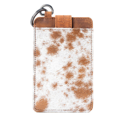 Myra Roper Card Holder for Women in brown with hair-on detail