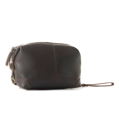 Myra Drifter Leather Shaving Kit for Men in dark brown