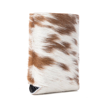 Myra Birch Valley Hairon Leather Beer Can Holder in Toffee Cream
