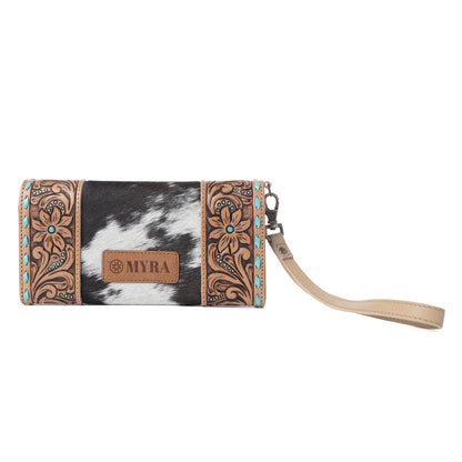 Myra Stoneflower Hairon Leather Women's Wallet in Onyx Pearl