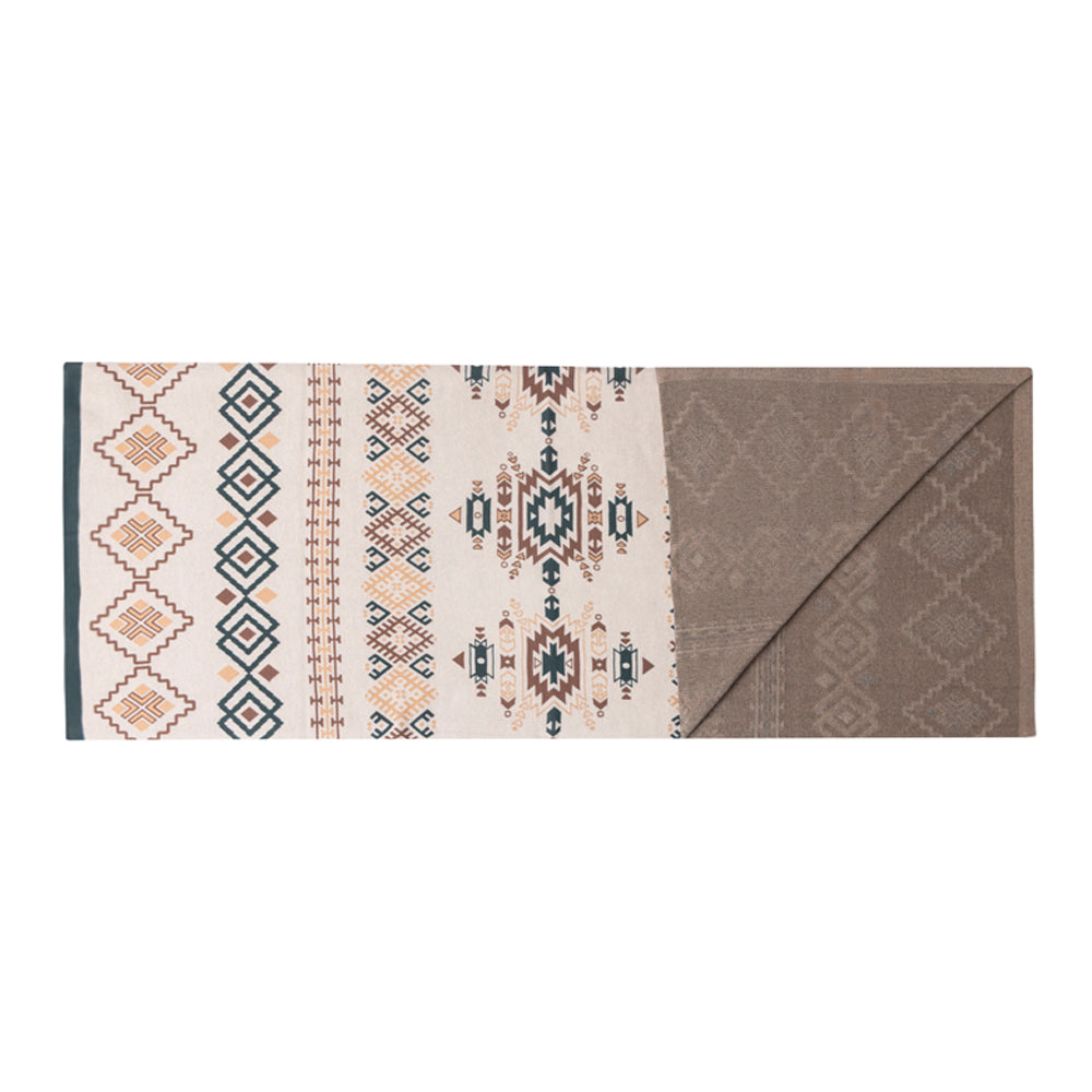 Myra Canyon Knit Cotton Throw in Sandstone Geo For Your Western Couch