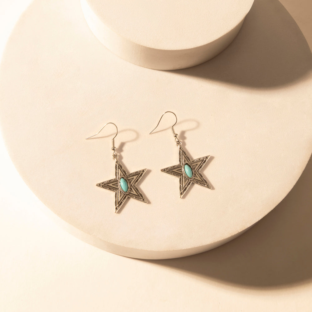 Myra Westward Star Earrings for Women with Turquoise Stone