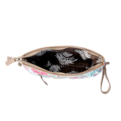 Myra Wild Posy Crossbody Bag for Women in agave with print detail