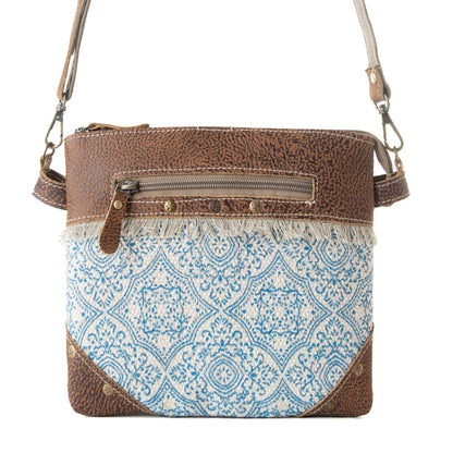 Myra Inkwild Vintage Crossbody Bag for Women in blue with fringe detail
