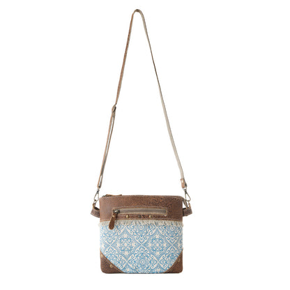 Myra Inkwild Vintage Crossbody Bag for Women in blue with fringe detail