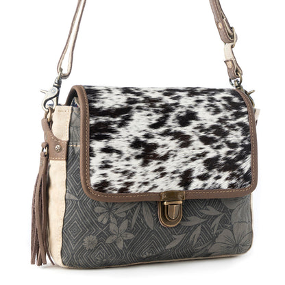 Myra Meadowhide Western Shoulder Bag for Women in Brown with hairon flap