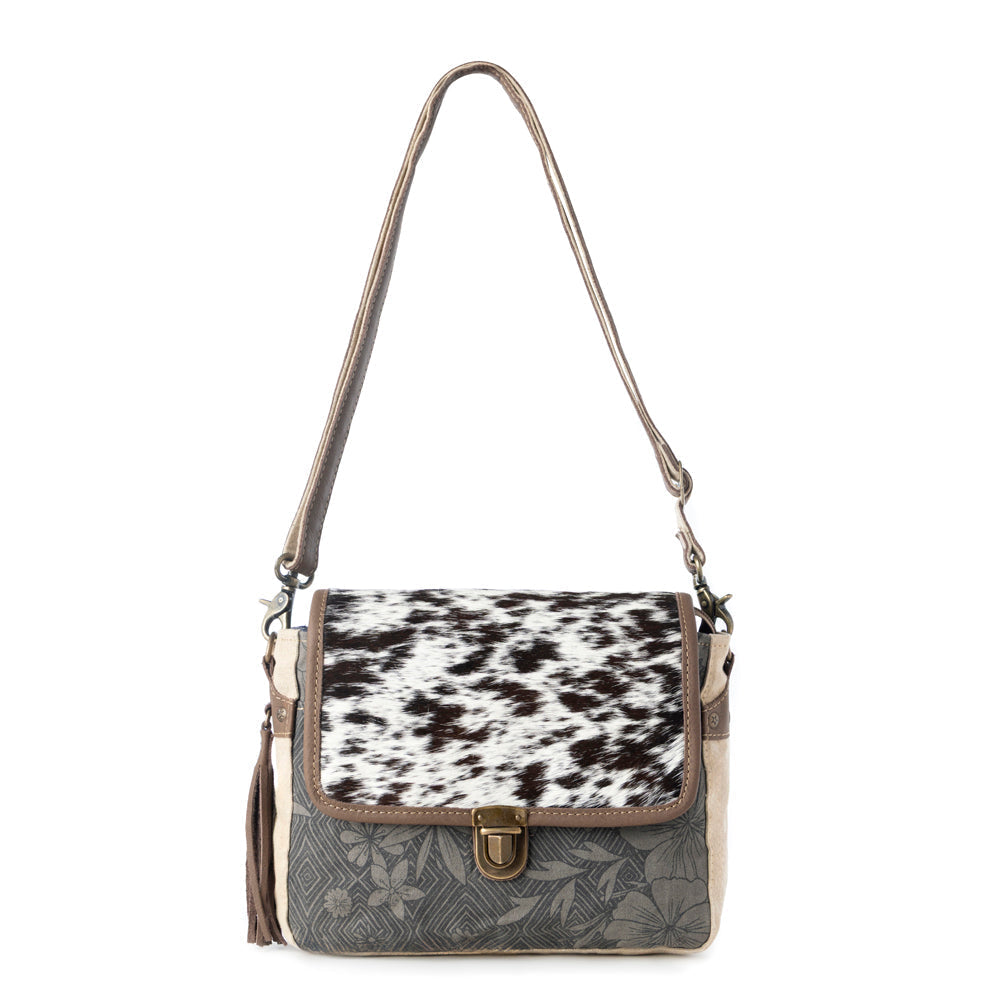 Myra Meadowhide Western Shoulder Bag for Women in Brown with hairon flap