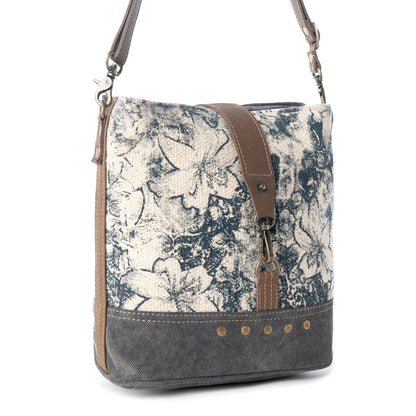Myra Frostbloom Vintage Shoulder Bag for Women in teal with floral detail