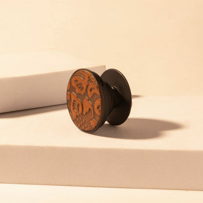 Myra Magnolia Trail Phone Socket for Women in brown with handtooled detail for everyday use