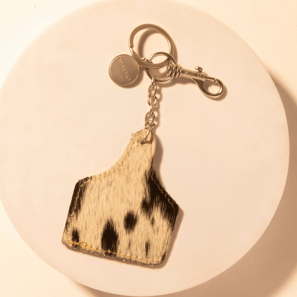 Myra Pinto Tag Key Fob for Women in black with hair-on detail for everyday western carry