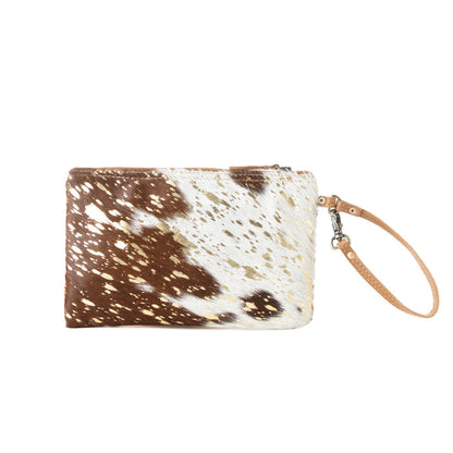Myra Stardust Pony Western Pouch for Women in brown with foil hairon detail