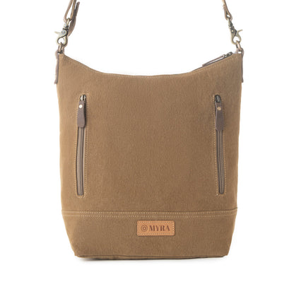 Myra Wild Paisley upcycled canvas concealed Carry Bag for Women in olive with vintage print