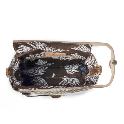 Myra Tribal Pony Western Crossbody Bag for Women in olive with hairon detail