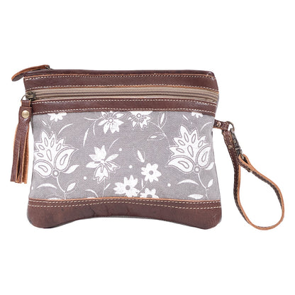 Petals On Grey Pouch