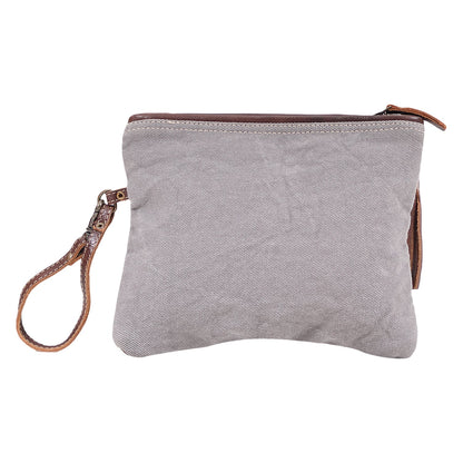 Petals On Grey Pouch