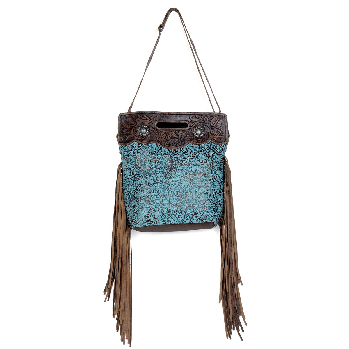 Blue Vine Hand-Tooled Bag