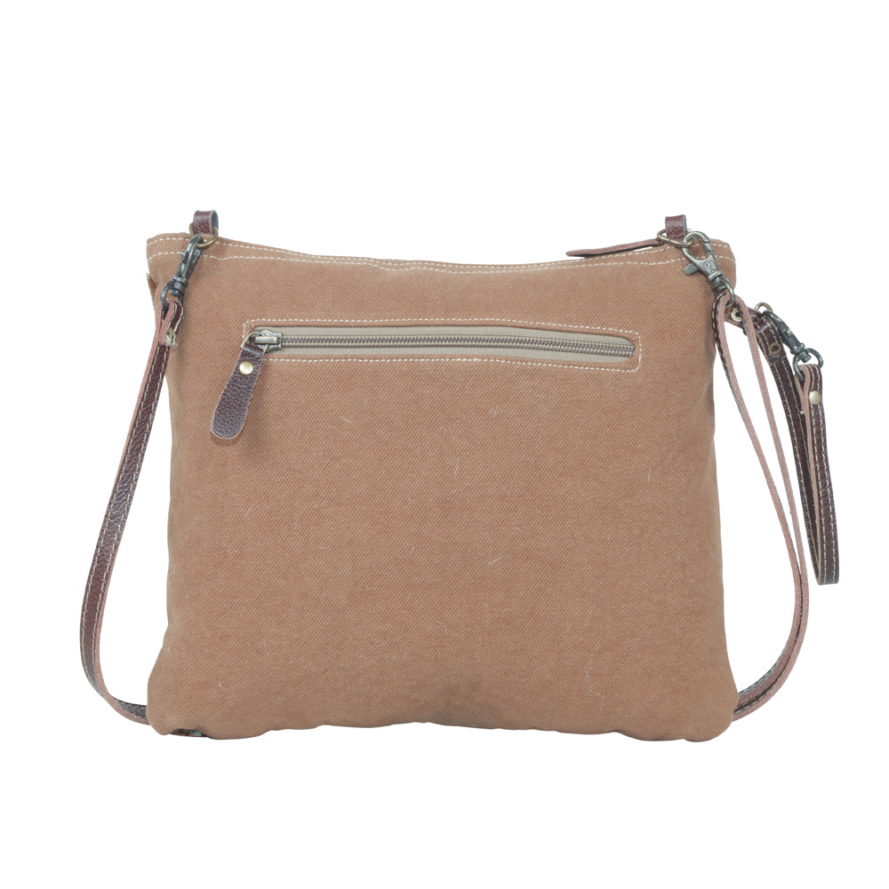 Myra Blue Isle Embossed Leather Crossbody Bag for Women â€“ Small Size Western Sling with Hairon Accents