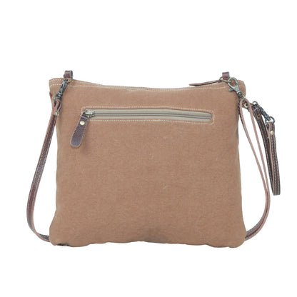 Myra Blue Isle Embossed Leather Crossbody Bag for Women â€“ Small Size Western Sling with Hairon Accents