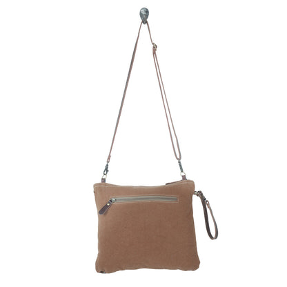 Myra Blue Isle Embossed Leather Crossbody Bag for Women â€“ Small Size Western Sling with Hairon Accents