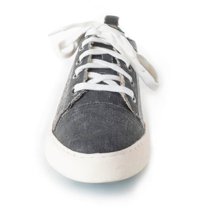 Myra Limited Edition Leather Sneakers for Women - Hand-Tooled Western Lace-Up Shoes with Textured Finish for Everyday Style
