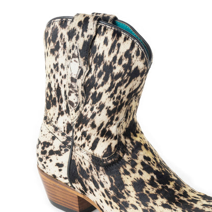 Cow Bow Western Hairon Leather Booties