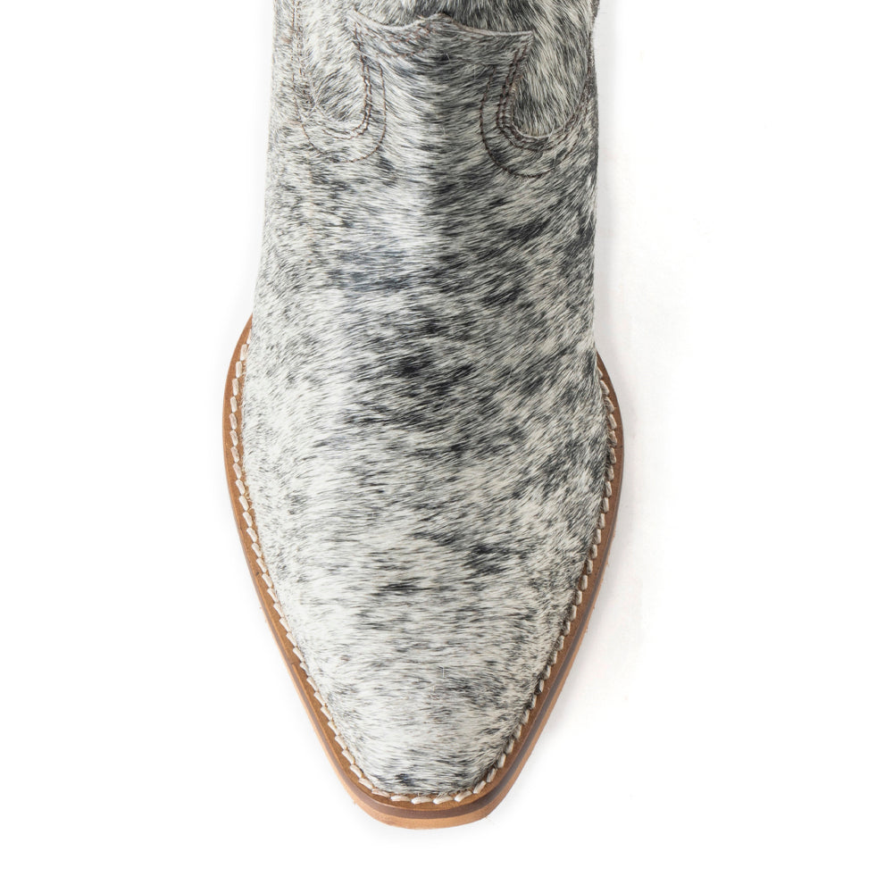 Myra Virginia Trail Hairon Leather Cowgirl Boots for Women â€“ Pointed Toe, Low Block Heel, Ranch-Inspired Ankle Fit
