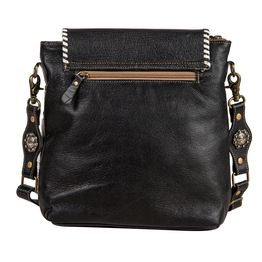 Myra Spirit of the Herd Hairon Leather Bag for Women â€“ Western Cowhide Purse with Intricate Tooling